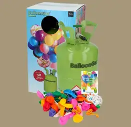 Ballongas auf grauem Hintergrund