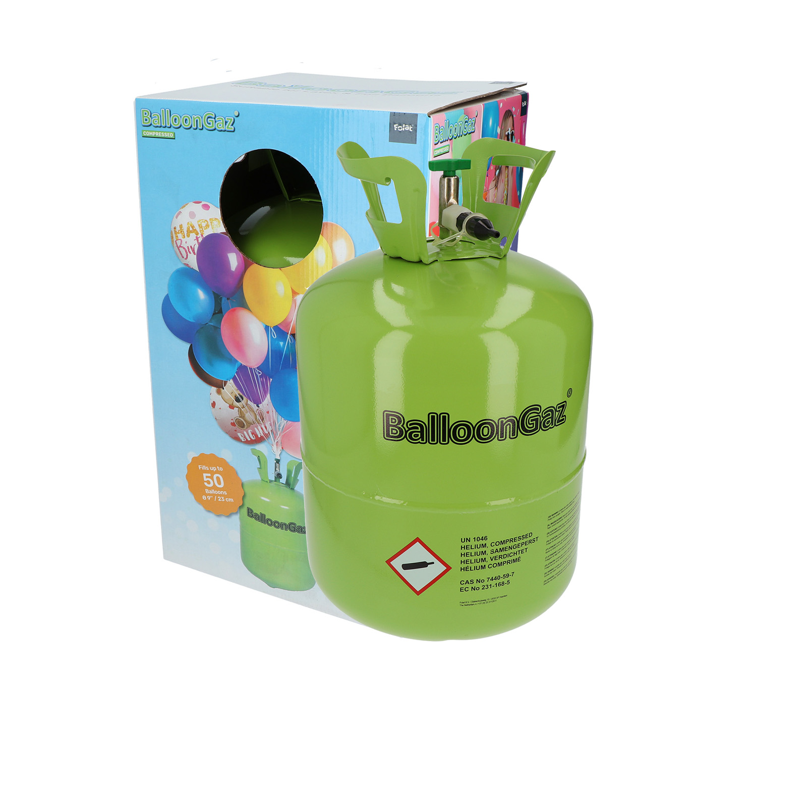 Ballongas Helium Einweg Flasche 50 -   Heliumflasche ohne Luftballons    